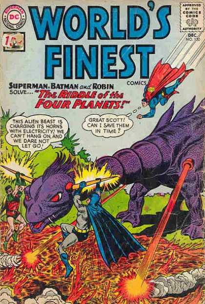 World's Finest 130 - Superman - Robin - Batman - Electric Horns - Fire