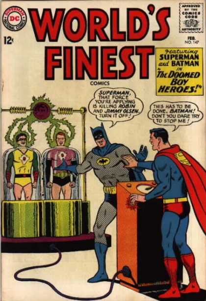 World's Finest 147 - The Doomed Boy Heroes - Superman - Batman - Robin - Jimmy Olsen