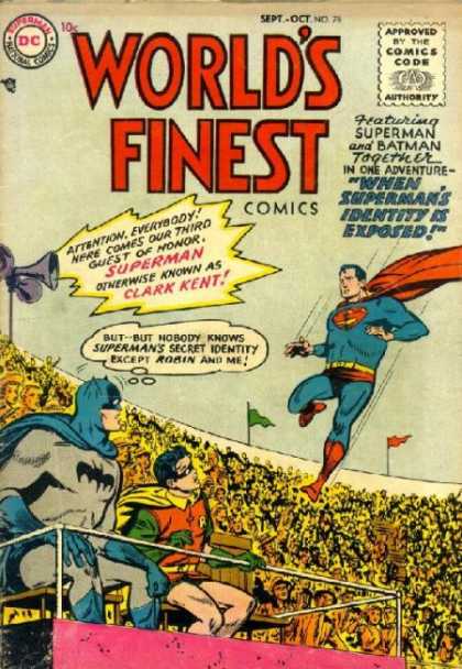 World's Finest 78 - Superman - Batman - Robin - Clark Kent - Flag