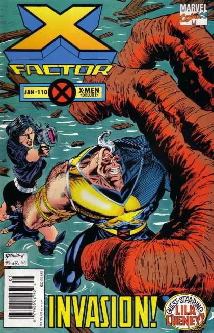 X-Factor 110 - Jan 110 - X-men Deluxe - Invasion - Lila Cheney - Gun - Steve Epting