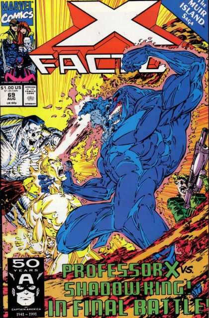 The Muir Island Saga - Professor X - Shadowking - The Final Battle - Captain America 50 Years - Whilce Portacio X-Factor 69 - The Muir Island Saga - Professor X - Shadowking - The Final Battle - Captain America 50 Years - Whilce Portacio