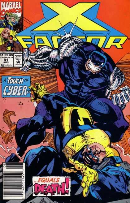 Marvel Comics - Cyber - Mutant - Superhero - Equals Death - Larry Stroman X-Factor 81 - Marvel Comics - Cyber - Mutant - Superhero - Equals Death - Larry Stroman