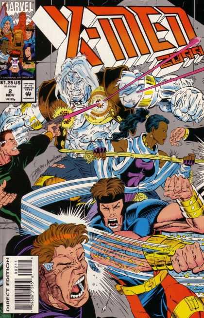 X-Men 2099 2 - Gold Bracelets - Ice Monster - Battle - Laser Gun - Scream - Adam Kubert, Ron Lim