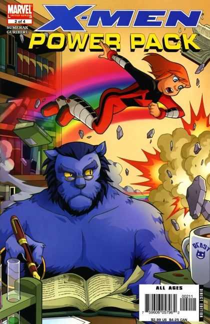 X-Men: Power Pack 2 - Flying - Rainbow - Child - The Beast - Writing