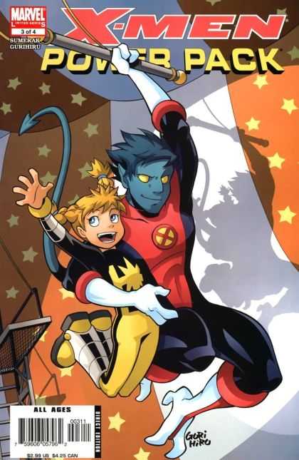 X-Men: Power Pack 3 - Marvel Comics - Stars - White Gloves - Guri Hiru - Yellow Eyes