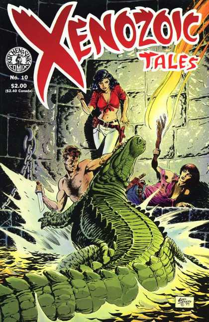 Xenozoic Tales 10 - Kitchen Sink Comics - Alligator - Fire Torch - Knife - White Pants