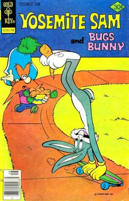 Yosemite Sam 46 - Looney Tunes - Gold Key - Bugs Bunny - Carrots - Skateboard
