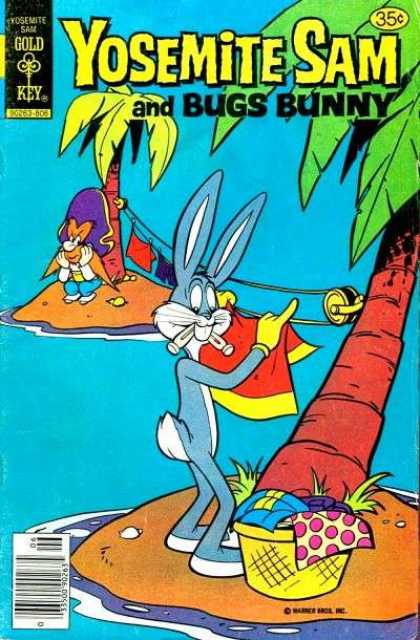 Yosemite Sam 52 - Laundry - Palm Tree - Island - Bugs Bunny - Water