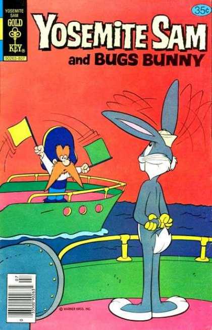Yosemite Sam 53 - Gold Key - Bugs Bunny - Boat - Man - Sea