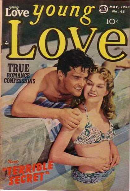 Young Love 45 - May 1953 - True Romance Confessions - Pool - Terrible Secret - Bikini