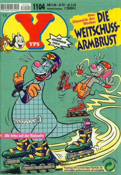 Yps - Die Weitschuss-Armbrust - Mouse - Helmet - Roller Skates - Falling - Winking