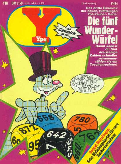 Yps - Die fï¿½nf Wunder-Wï¿½rfel - Top Hat - Dice - Germany - Gimmick - Doppel-bastelbogen