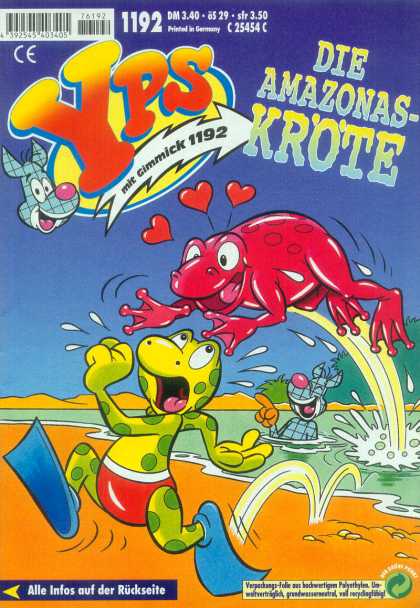 Yps - Die Amazonas-Krï¿½te - Die Amazonas-krote - Red Frog - Green Frog - Water - Hearts