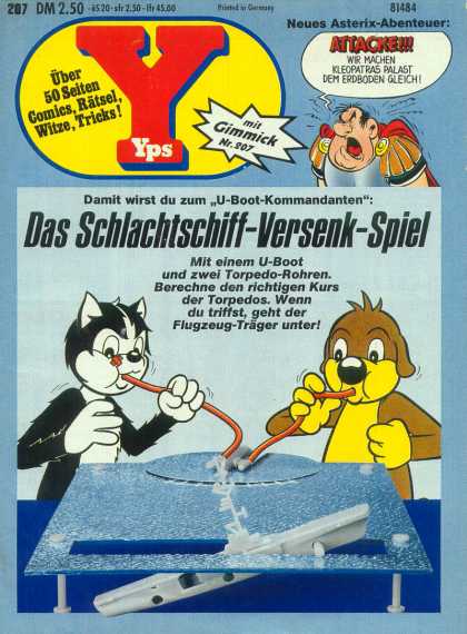 Yps - Das Schlachtschiff-Versenk-Spiel - Cat - Dog - Straws - Gimmick - Angry Roman Soldier