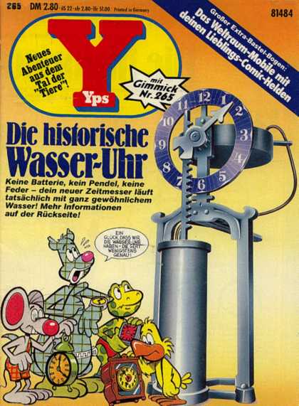 Yps - Die historische Wasser-Uhr - Gimmick Nr 265 - Mouse - Wathches - Frog - Bird