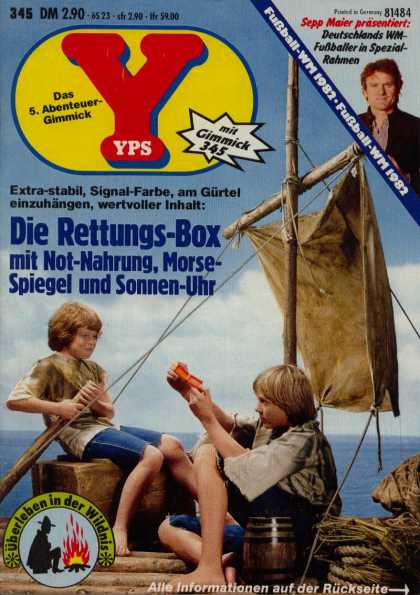 Yps - Die Rettungs-Box mit Not-Nahrung, Morse-Spiegel und Sonnen-Uhr - Comic - German - Raft - Ocean - Boys