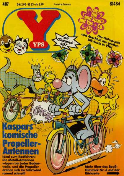 Yps - Kaspars komische Propeller-Antennen - Mouse - Duck - Bicycle - Pinwheels - Frog