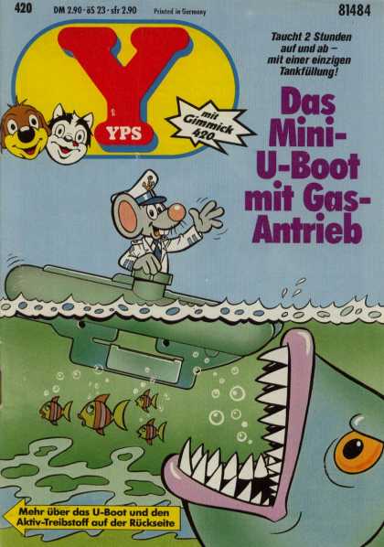 Yps - Das Mini-U-Boot mit Gas-Antrieb - German Comic - Mini U-boat - Mouse - Big Fish - Water