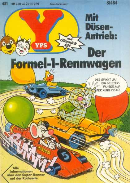 Yps - Der Formel-1-Rennwagen - German - Driving - Duck - Plaid - Dog