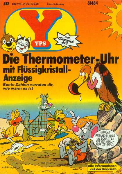 Thermometer - Kids Comics - Sea - Hot - Eagle Yps - Die Thermometer-Uhr mit Fl�ssigkristall-Anzeige - Thermometer - Kids Comics - Sea - Hot - Eagle