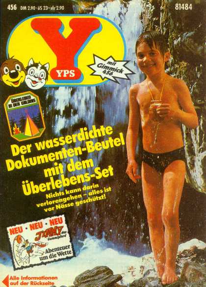 Boy - Swimming - Waterfall - Jimmy - Rocks Yps - Der wasserdichte Dokumenten-Beutel mit dem �berlebens-Set - Boy - Swimming - Waterfall - Jimmy - Rocks