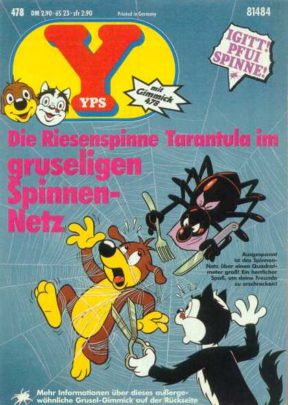 Yps - Caught In Web - Spider - Cat - Dog Yps - Die Riesenspinne Tarantula im gruseligen Spinnen-Netz - Yps - Caught In Web - Spider - Cat - Dog