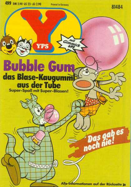 Yps - Bubble Gum das Blase-Kaugummi aus der Tube
