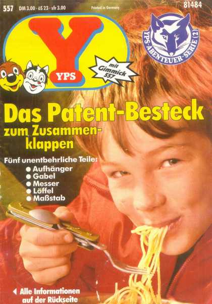 Yps - Das Patent-Besteck zum Zusammenklappen - Boy Loves Pasta - Easy To Cook Pasta - Yummy Pasta - Utility Fork - Dos And Cat