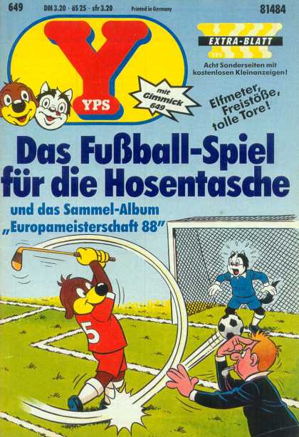Yps - Das Fuï¿½ball-Spiel fï¿½r die Hosentasche - European Comic - Cats - Dogs - Golf - Soccer