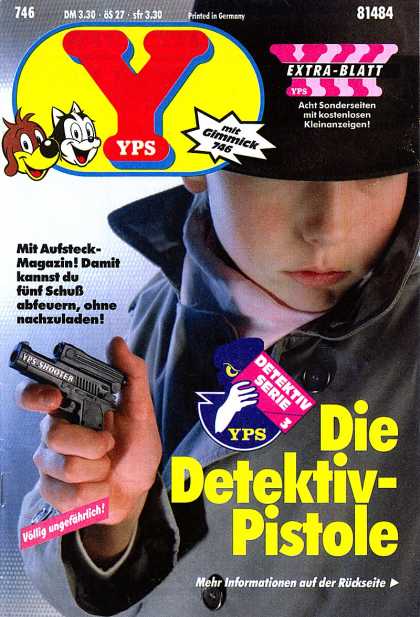 Yps - Die Detektiv-Pistole - Mit Gimmick 746 - Extra - Blaty - Mit Auisteck Magazin - Detektiv Serie - Die Detektiv Pistole