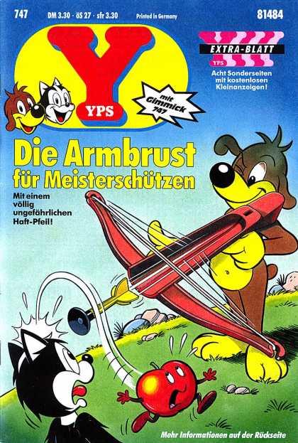 Yps - Die Armbrust fï¿½r Meisterschï¿½tzen - Crossbow - Plunger Arrow - Running Apple - Taking Aim - Printed In Germany