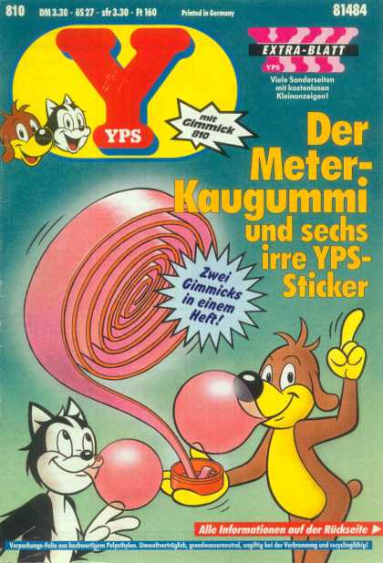 Yps - Der Meter-Kaugummi und sechs irre YPS-Sticker