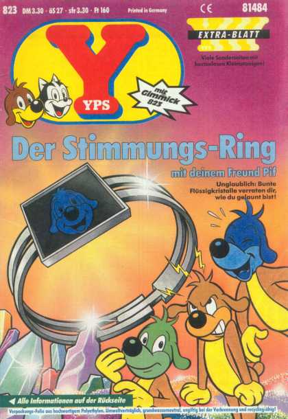 Yps - Der Stimmungsring mit deinem Freund Pif - Cat - Dog - Ring - Crystals - Blue Face