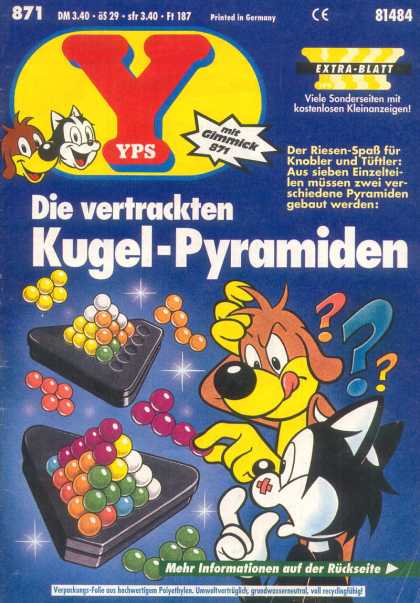 Yps - Die vertrackten Kugel-Pyramiden - Dog - Cat - Puzzle - Kugel-pyramiden - Extra-blatt