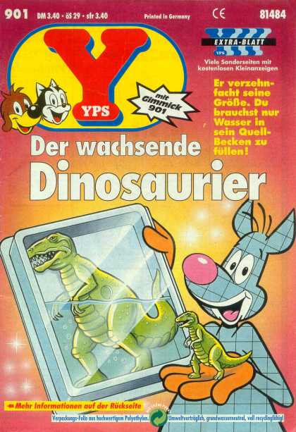 Yps - Der wachsende Dinosaurier - German Mouse - Dinosaur In Ice - German Comic - Mouse Comic - Mouse And Dinosaur