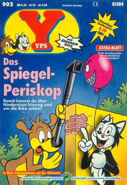 Yps - Das Spiegel-Periskop - Dog - Cat - Ballon - Brick Wall - Telescope