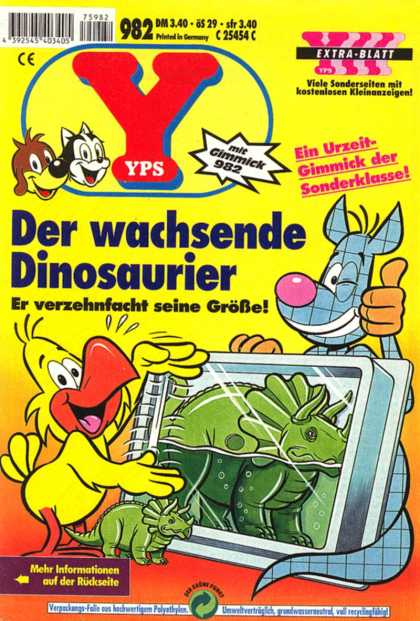 Yps - Der wachsende Dinosaurier - Dinosaur - Bird - Yellow - Animal - Cat