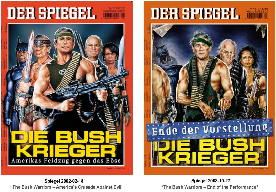 "Die Bush-Krieger" - "The Bush Warriors - America's Crusade Against Evil" and its follow-up cover